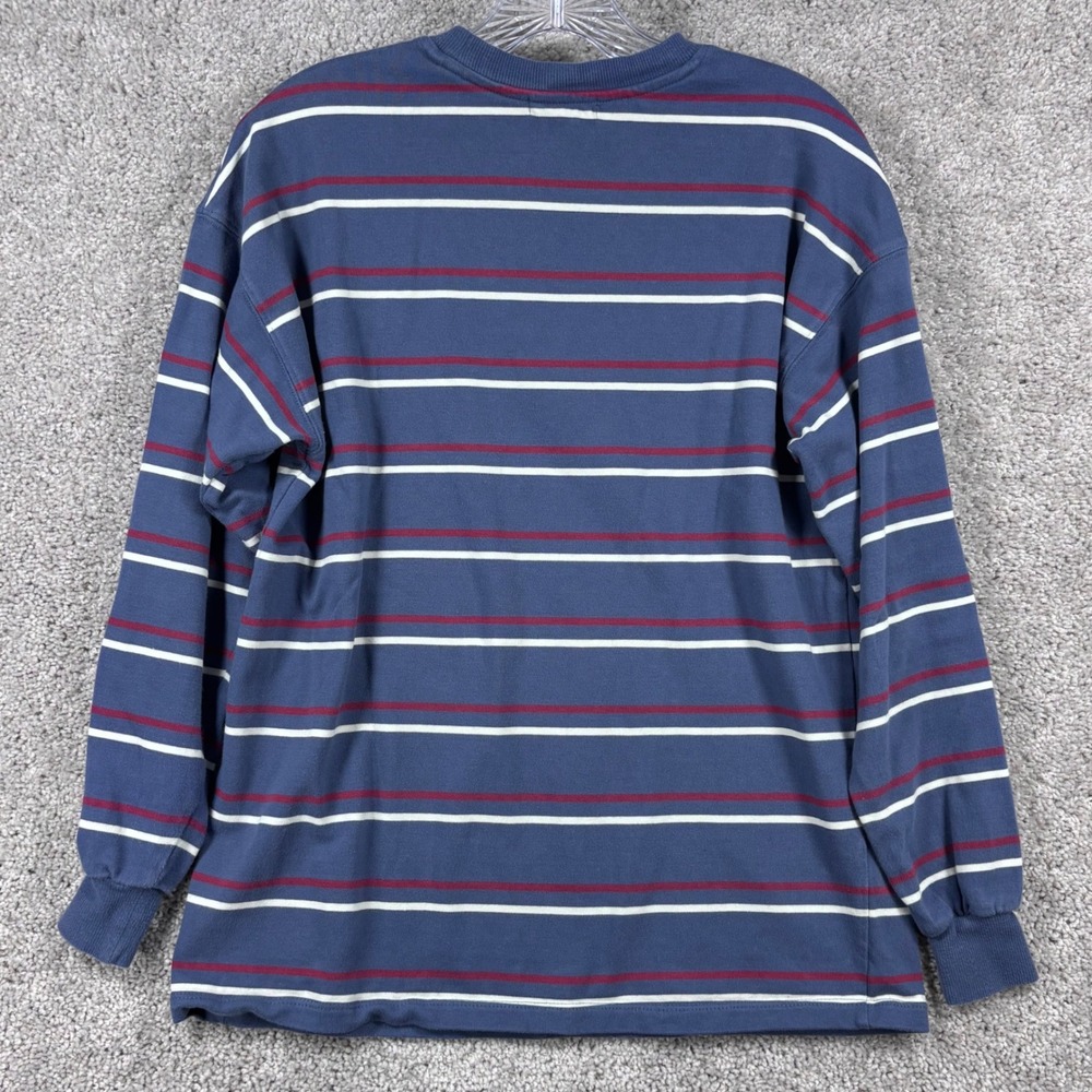 Stitch & Pine Mens XS Blue Striped Long Sleeve Cotton T-Shirt J18243RJDF - Picture 3 of 9